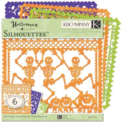 K & Company 12� x 12� Specialty Silhouettes Halloween Collection Die Cut Paper Pack (6 sheets)