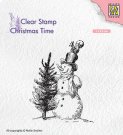 Nellies Choice Clear Stamps - Christmas Time Snowman with Tree