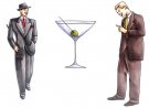 Stamping Bella Cling Stamps - Edgar And Molly Vintage Martini Men Set