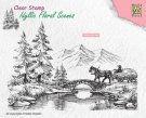 Nellies Choice Clearstamp - Idyllic Floral Scenes Horse and Cart