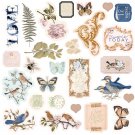 Prima Ephemera Cardstock - Nature Lover #2 Shapes, Tags, Words, Foiled Accents (27 pack)