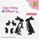 Nellies Choice Clear Stamps - Silhouette Rabbits