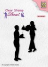 Nellies Choice Clearstamp - Silhouette Teenagers Snacktime