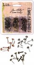 Tim Holtz Idea-Ology Metal Long Paper Fasteners - Antique Nickel, Brass & Copper (99 pack)
