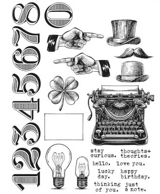 Tim Holtz Stampers Anonymous Cling Stamps - Curiosity Shop